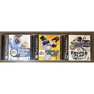 PS1 EA Sports Triple Play Baseball Lot - 99 (Disc Only), 2000 CIB, 2001 CIB